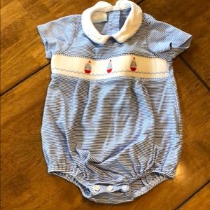 Petit Bebe smocked bubble infant outfit